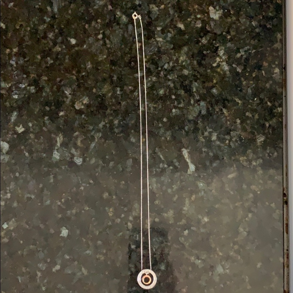 Silver, yellow gold and diamond accent pendent - Picture 4 of 8